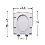 Καπάκι Τουαλέτας Βακελίτη PAROS (τύπου DAMA) Soft Close, Duroplast σε Λευκό - 055 by ΕΒΙΟΠ - Image 2