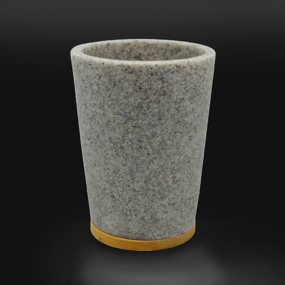 potirothiki-polyesteriko-gri-200325 ΠΟΤΗΡΟΘΗΚΗ ΠΟΛΥΕΣΤΕΡΙΚH ΜΕ ΜΠΑΜΠΟΥ SL423 ΓΚΡΙ 9,5Χ7,5Χ7,5 - Image 1