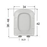 Καπάκι Τουαλέτας Βακελίτη GAMMA Soft Close, Duroplast σε Λευκό - 051 by ΕΒΙΟΠ - Image 2