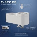 Tiger 2-Store Επιτοίχιο Ράφι με Θήκες και Κρεμάστρες 25 cm White 800375 - Image 10