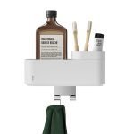 Tiger 2-Store Επιτοίχιο Ράφι με Θήκες και Κρεμάστρες 25 cm White 800375 - Image 4