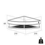 Tiger Cooper Ράφι Γωνιακό 21 cm Black / Polished gold 800563 - Image 6