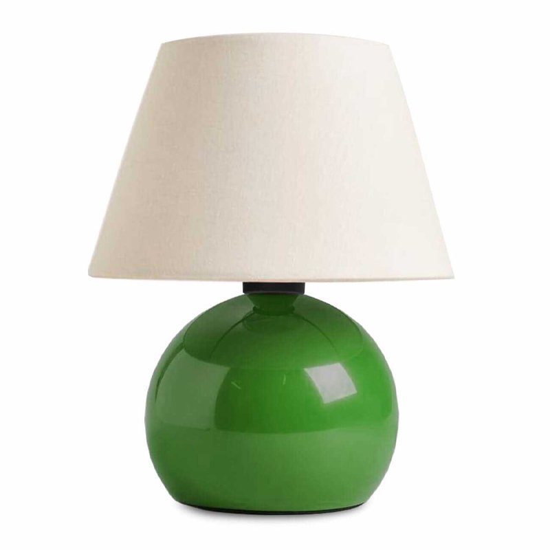 GP029-01413-0 Φωτιστικό επιτραπέζιο Alaska Megapap E27 μεταλλικό - ύφασμα Pvc χρώμα πράσινο - κρεμ Ø22x30εκ. - Image 1