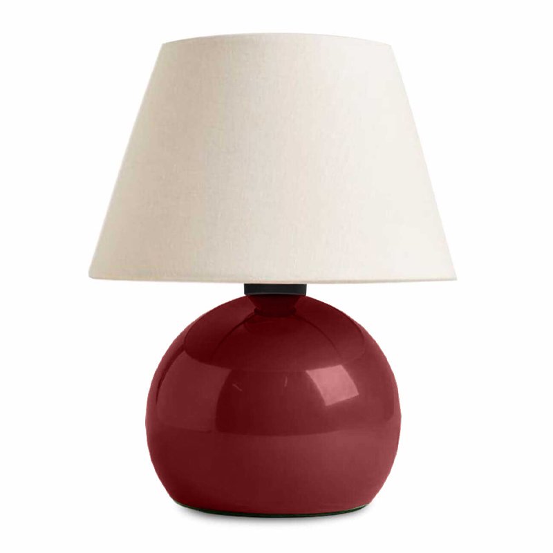 GP029-01414-0 Φωτιστικό επιτραπέζιο Alaska Megapap E27 μεταλλικό - ύφασμα Pvc χρώμα μπορντώ - κρεμ Ø22x30εκ. - Image 1