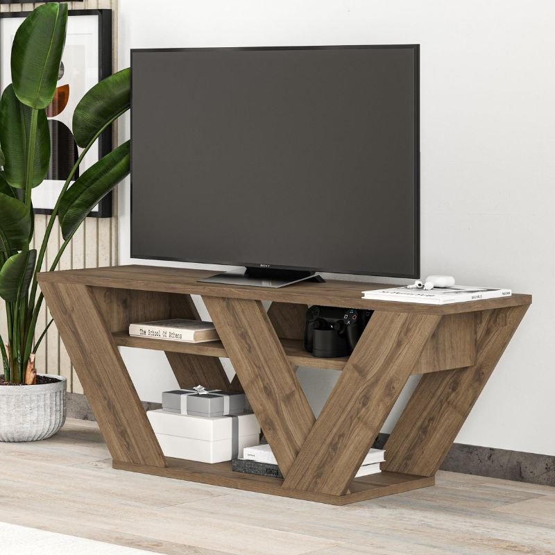 GP037-01564-0 Έπιπλο τηλεόρασης Pipralla Megapap χρώμα sandstone 110x30x40εκ. - Image 1