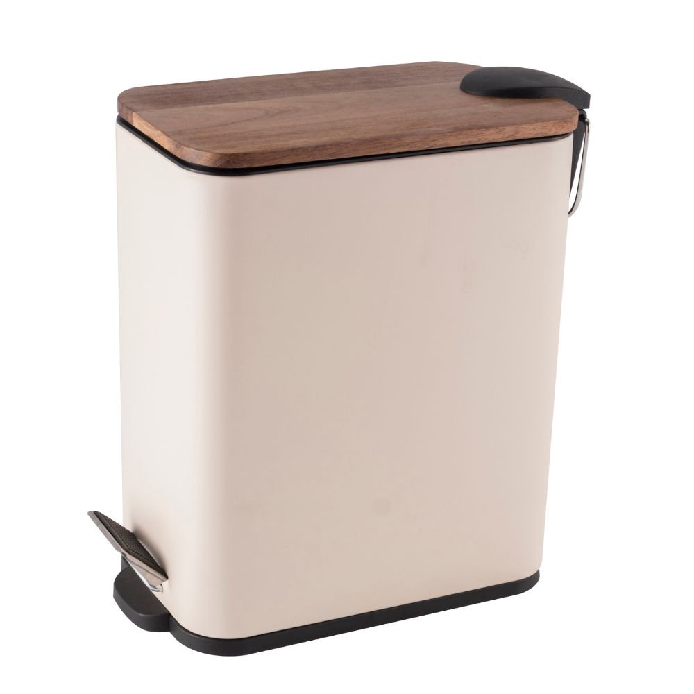 1988-matt-beige-5L-1 Σετ καλάθι μπάνιου ορθογώνιο μπέζ 5 λίτρα soft close με πιγκάλ μπέζ (1988-1-1988-2) 14χ30χ Eurocasa - Image 1