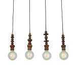 HL-040R-4P MELODY AGED WOOD PENDANT