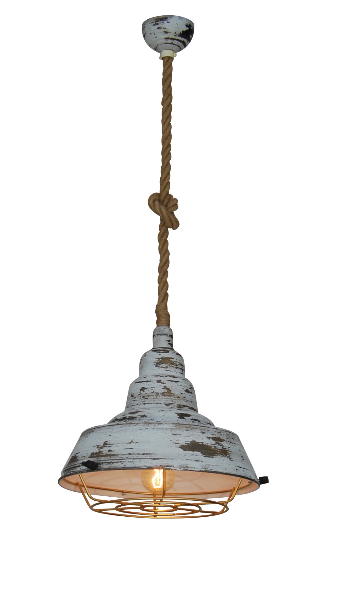 77-3005 HL-230SG-1P CECROPIA WORN ANTIQUE WHITE & GOLD MA - Image 1