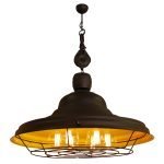 HL-300W-6P DRONE BROWN RUSTY & YELLOW PENDANT