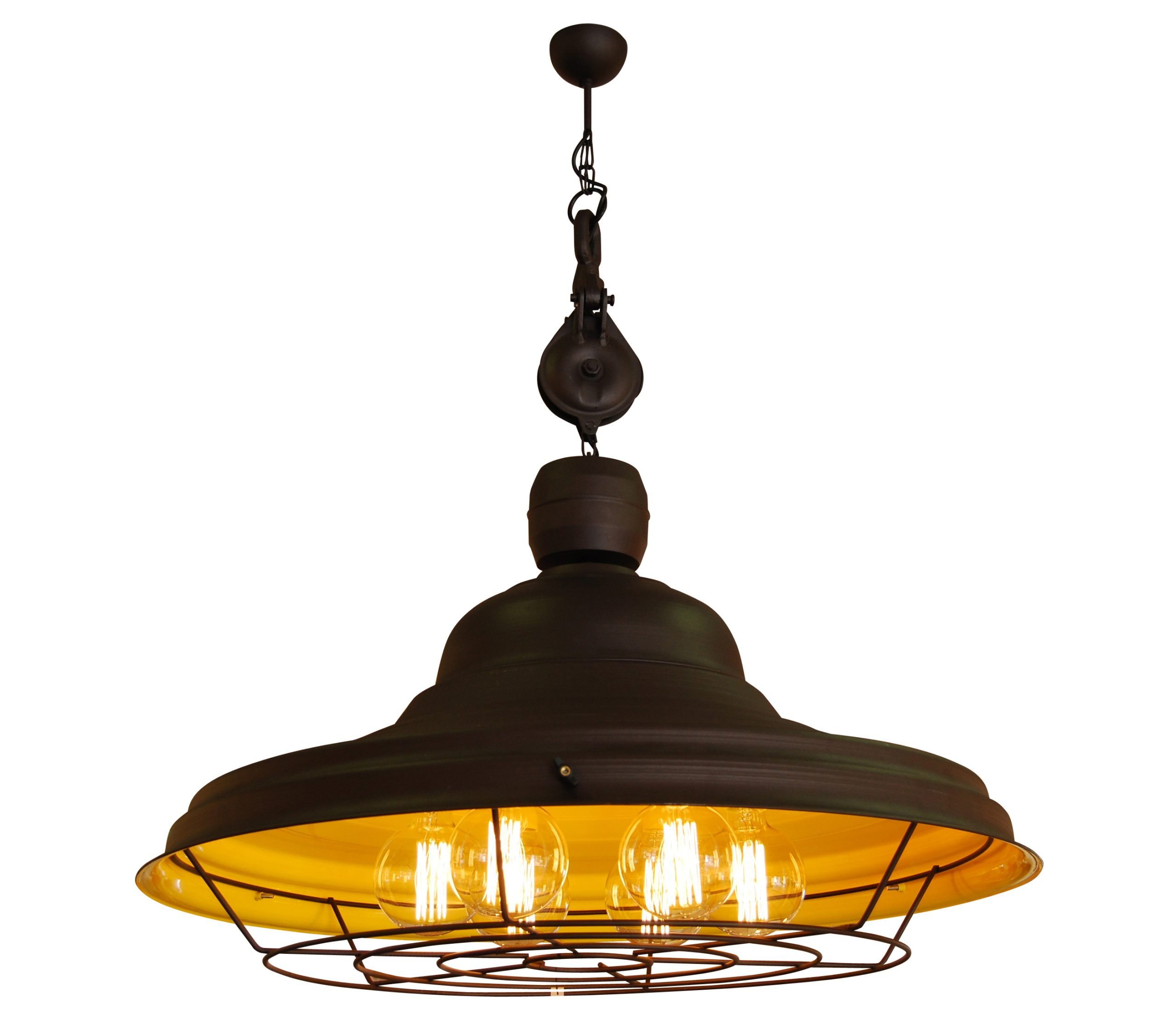 77-3215 HL-300W-6P DRONE BROWN RUSTY & YELLOW PENDANT - Image 1