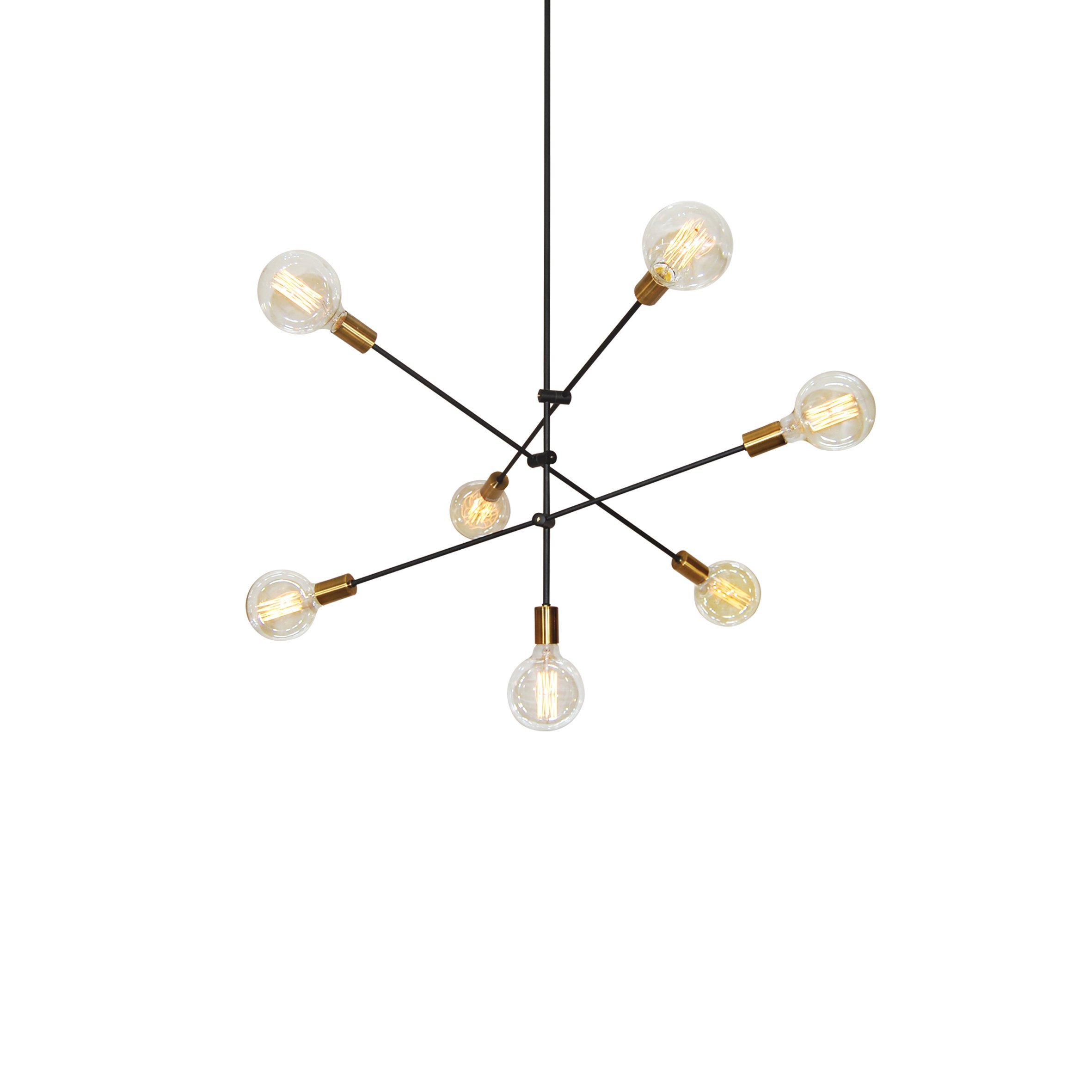 77-3534 SE 136-7 CODY PENDANT BLACK & BRUSHED BRASS Δ4 - Image 1