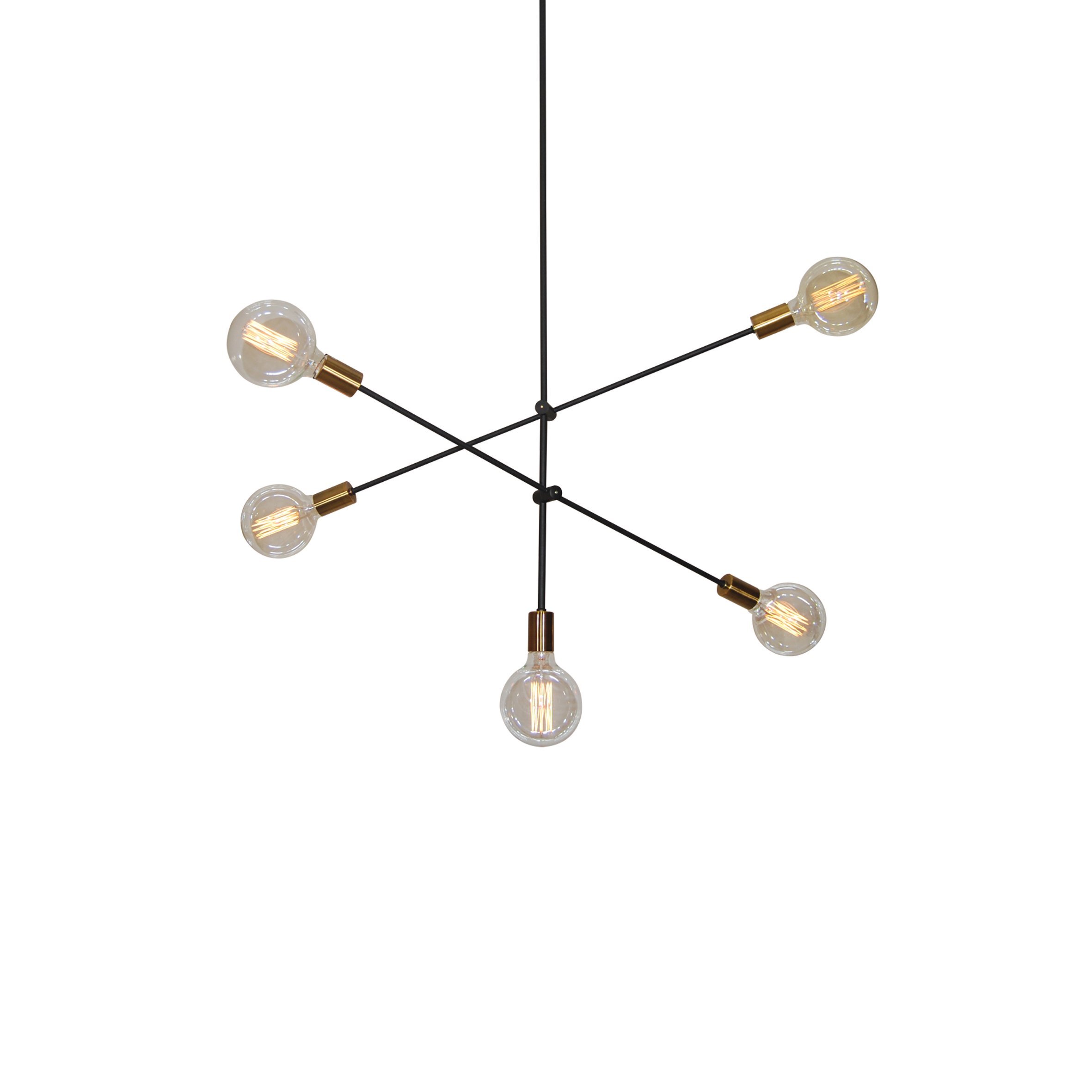77-3535 SE 136-5 CODY PENDANT BLACK & BRUSHED BRASS Δ4 - Image 1
