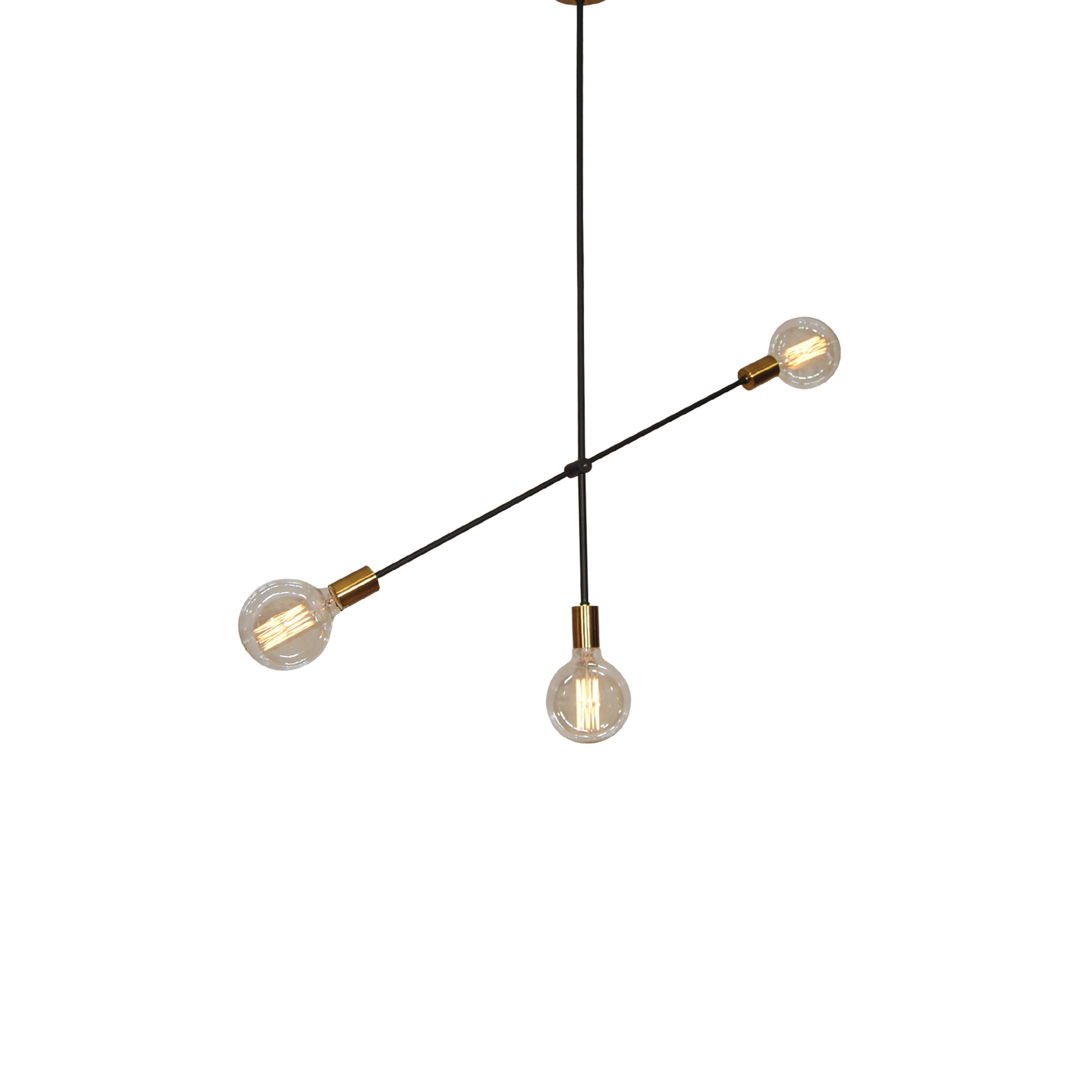 77-3536 SE 136-3 CODY PENDANT BLACK & BRUSHED BRASS B1 - Image 1