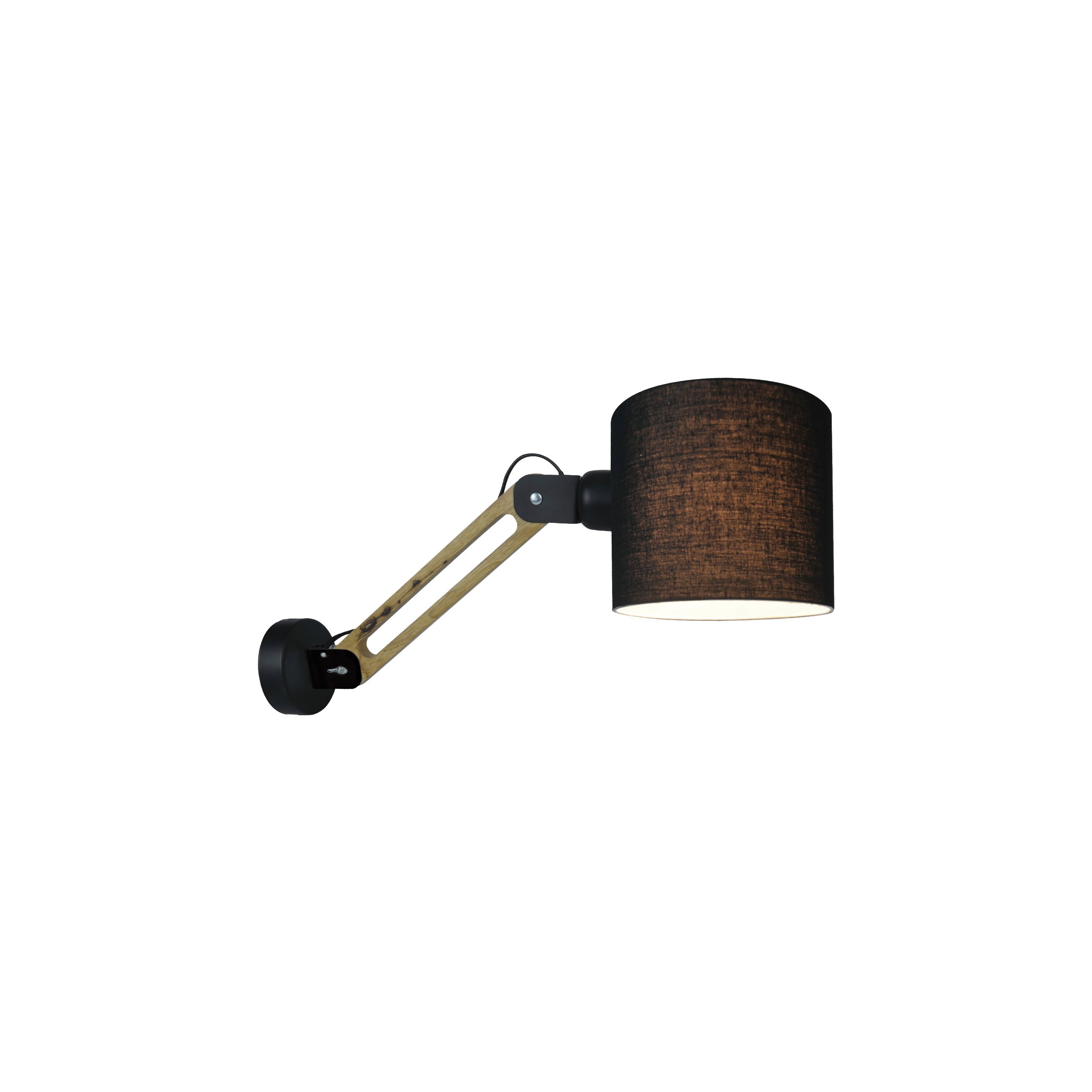 77-3655 WL17013 ANGONA WALL LAMP BLACK & WOOD COLOR 1E3 - Image 1