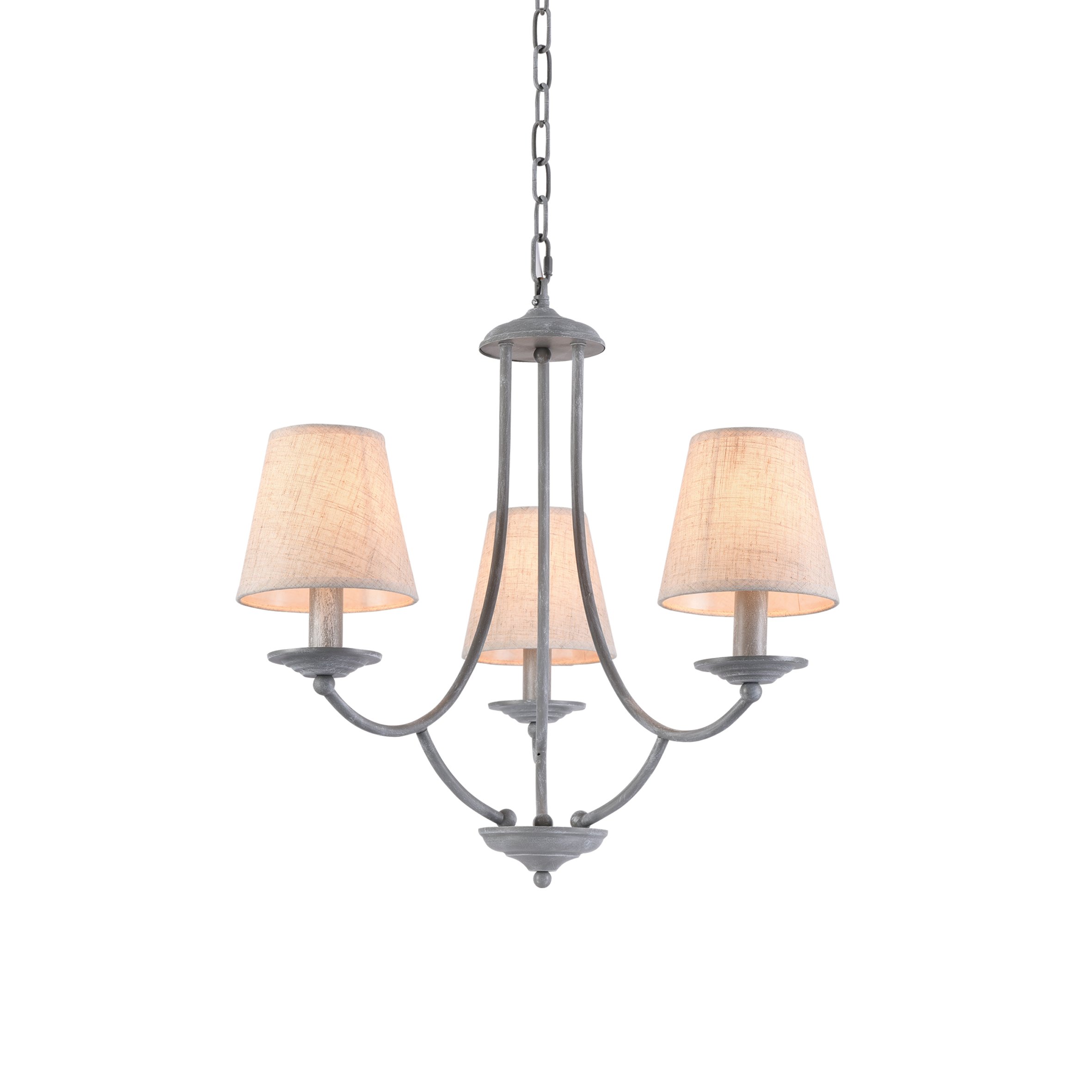 77-3661 C119-3 ETNA PENDANT LAMP GREY PATINA&WHITE SHADE 1E1 - Image 1