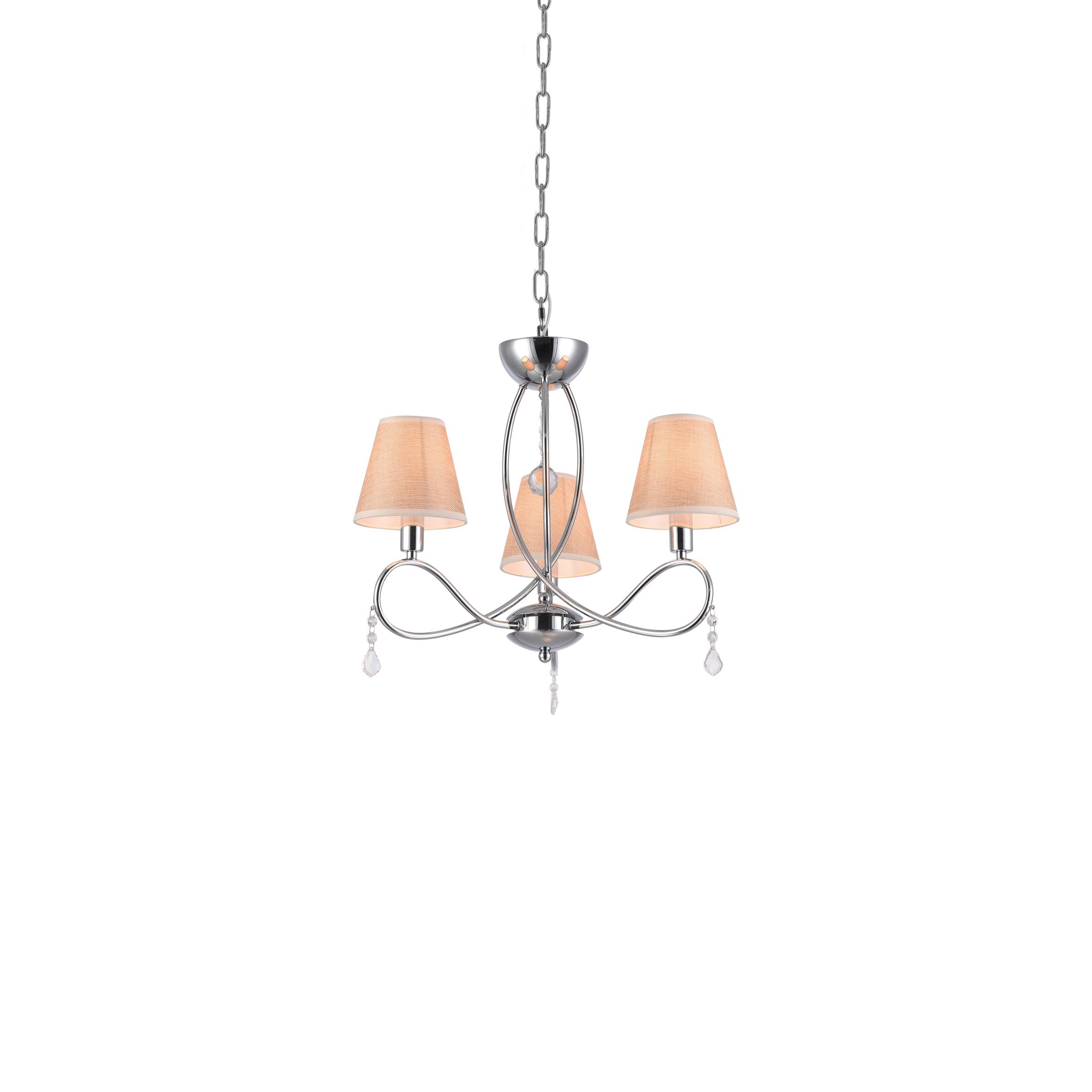 77-3664 E002-3 LAKI PENDANT LAMP CHROME & WHITE SHADE 1E1 - Image 1