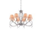 E002-8 LAKI PENDANT LAMP CHROME & WHITE SHADE 1Z2