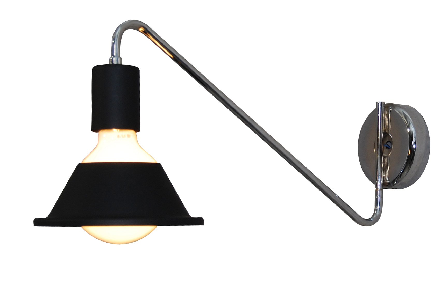 77-3768 HL-3521-1 EMILY CHROME & BLACK WALL LAMP - Image 1