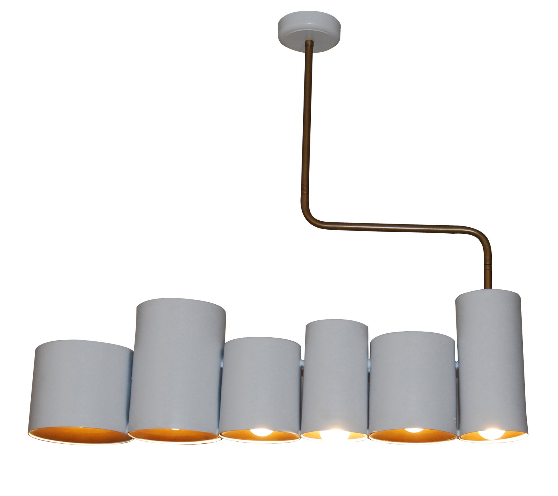 77-3988 HL-3567-6P BRODY WHITE & OLD BRONZE PENDANT - Image 1