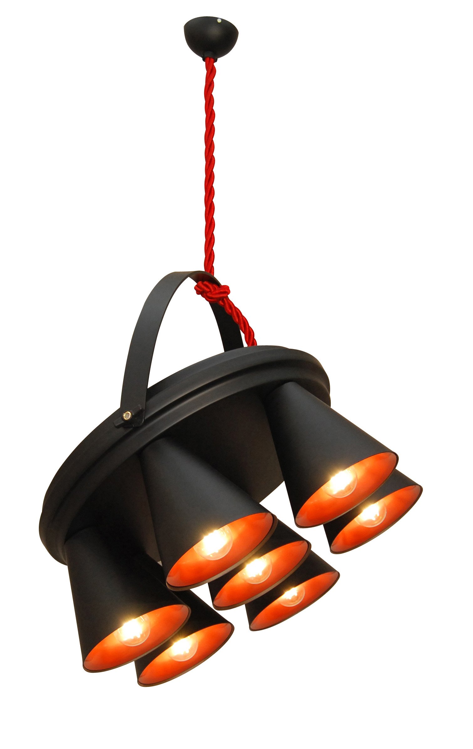 77-3996 HL-3578-1A BRANDON BLACK & MAT COPPER PENDANT - Image 1