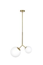 SE 110-15-23 PRATO PENDANT BRASS GOLD WITH 2 OPAL GLASSES Φ15,23 Γ4