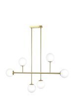 SE 110-6 PRATO PENDANT BRASS GOLD WITH 6 OPAL GLASSES Φ15 Γ4