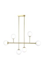 SE 110-6 PRATO PENDANT BRASS GOLD WITH 6 OPAL GLASSES Φ15 Γ4