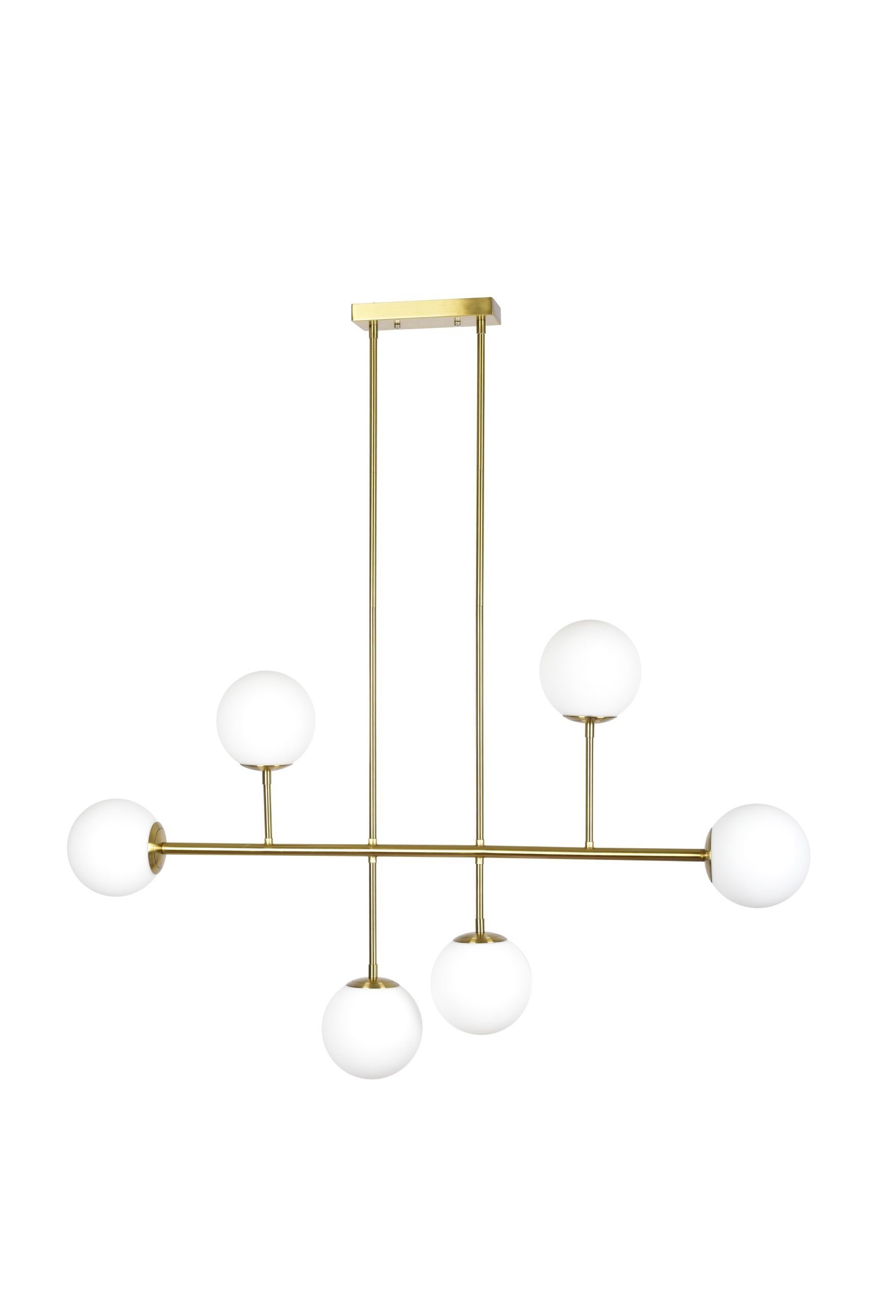 77-4491 SE 110-6 PRATO PENDANT BRASS GOLD WITH 6 OPAL GLASSES Φ15 Γ4 - Image 1