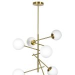 SE 110-7 PRATO PENDANT BRASS GOLD WITH 7 OPAL GLASSES Φ15 Γ4