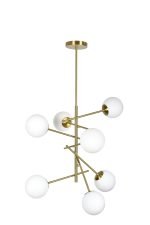 SE 110-7 PRATO PENDANT BRASS GOLD WITH 7 OPAL GLASSES Φ15 Γ4