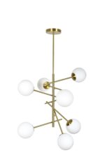 SE 110-7 PRATO PENDANT BRASS GOLD WITH 7 OPAL GLASSES Φ15 Γ4