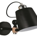 YQ-4003 SAM BLACK METAL-WOOD WALL LAMP 1Ε1