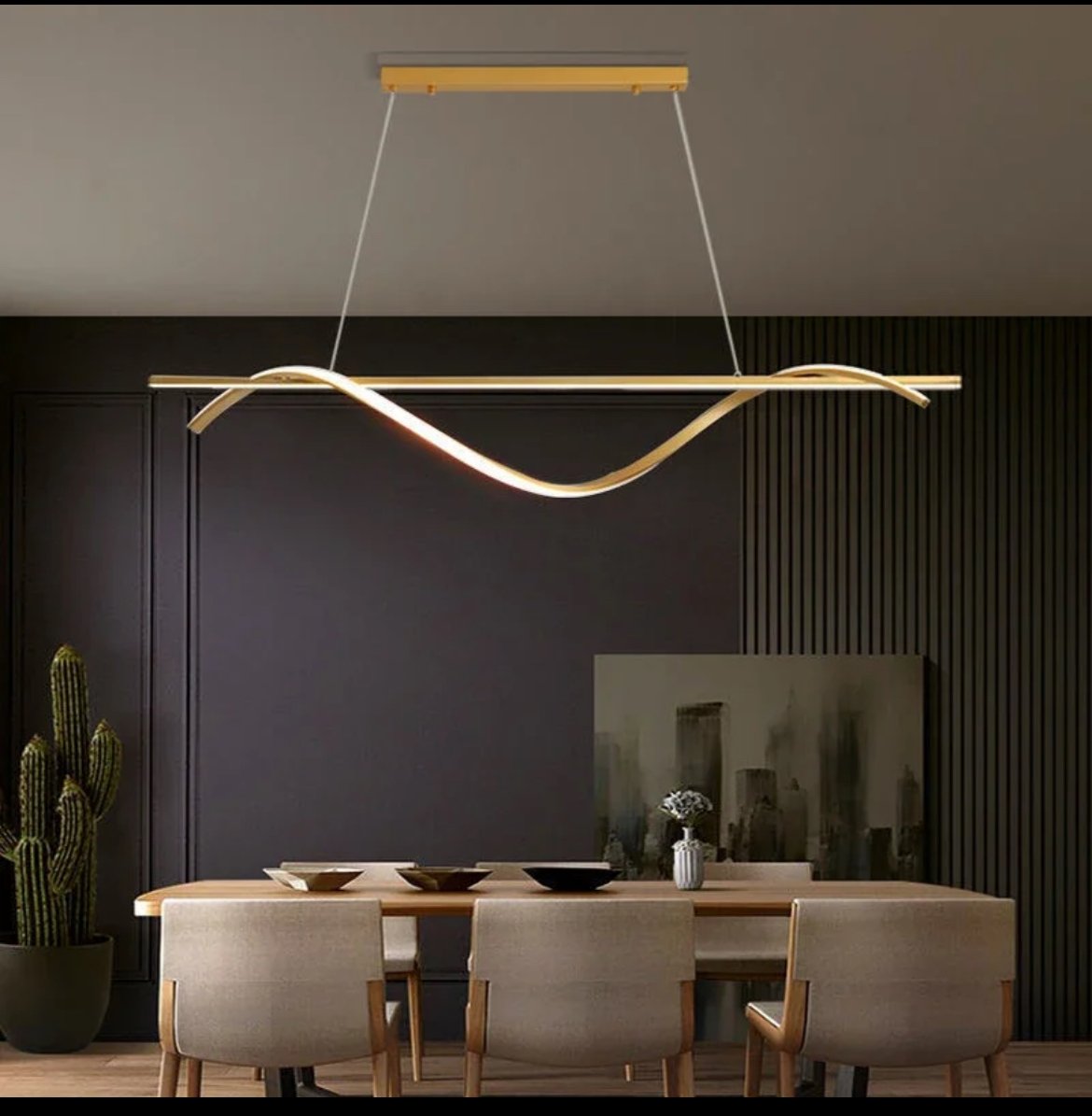 77-50451 SE LED 100 ONDAS PENDANT GOLD 23W 3CCT 2 YEARS WARRANTY Α1 - Image 1