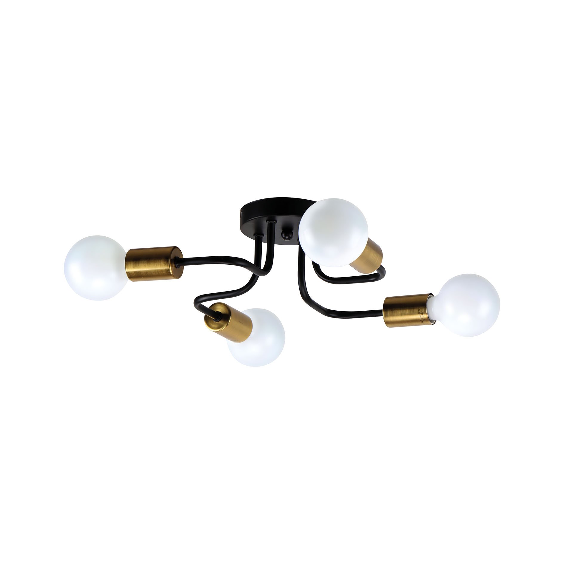 77-8097 KQ 2633/4 MILES BLACK AND BRASS GOLD CEILING LAMP Δ4 - Image 1