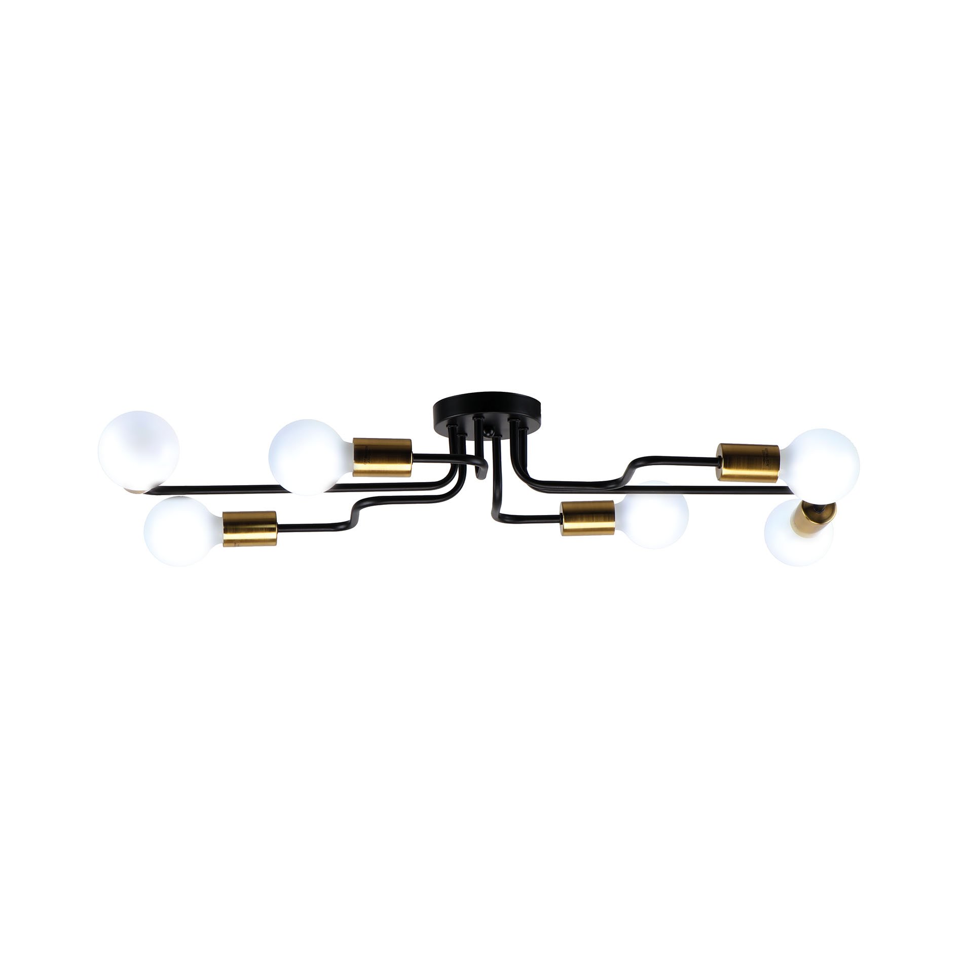 77-8098 KQ 2633/6 MILES BLACK AND BRASS GOLD CEILING LAMP Δ3 - Image 1