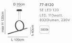 SE LED 120 MILEA PENDANT GOLD MAT Α5 - Image 2
