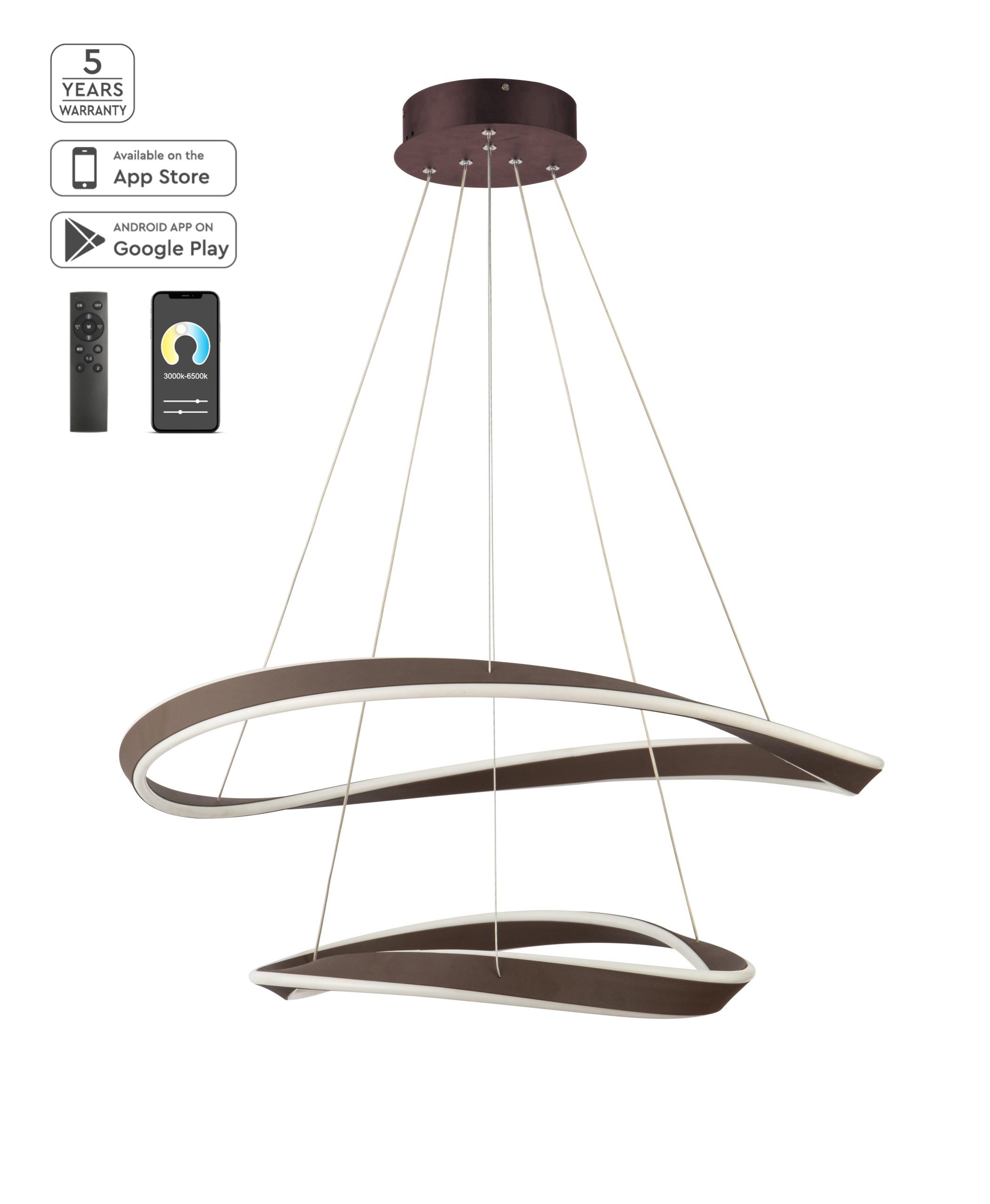 77-8129 SE LED SMART 80 MATEO PENDANT COFFEE BROWN Β5 - Image 1