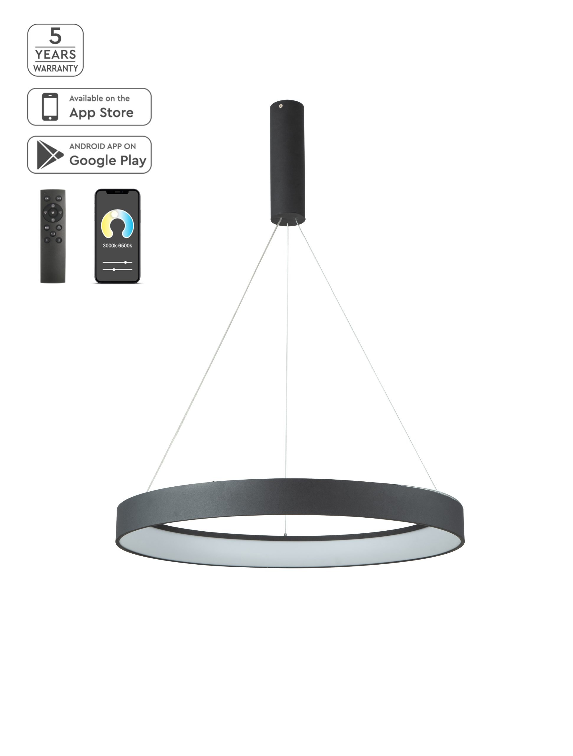 77-8138 SE LED SMART 60 AMAYA PENDANT BLACK Δ5 - Image 1