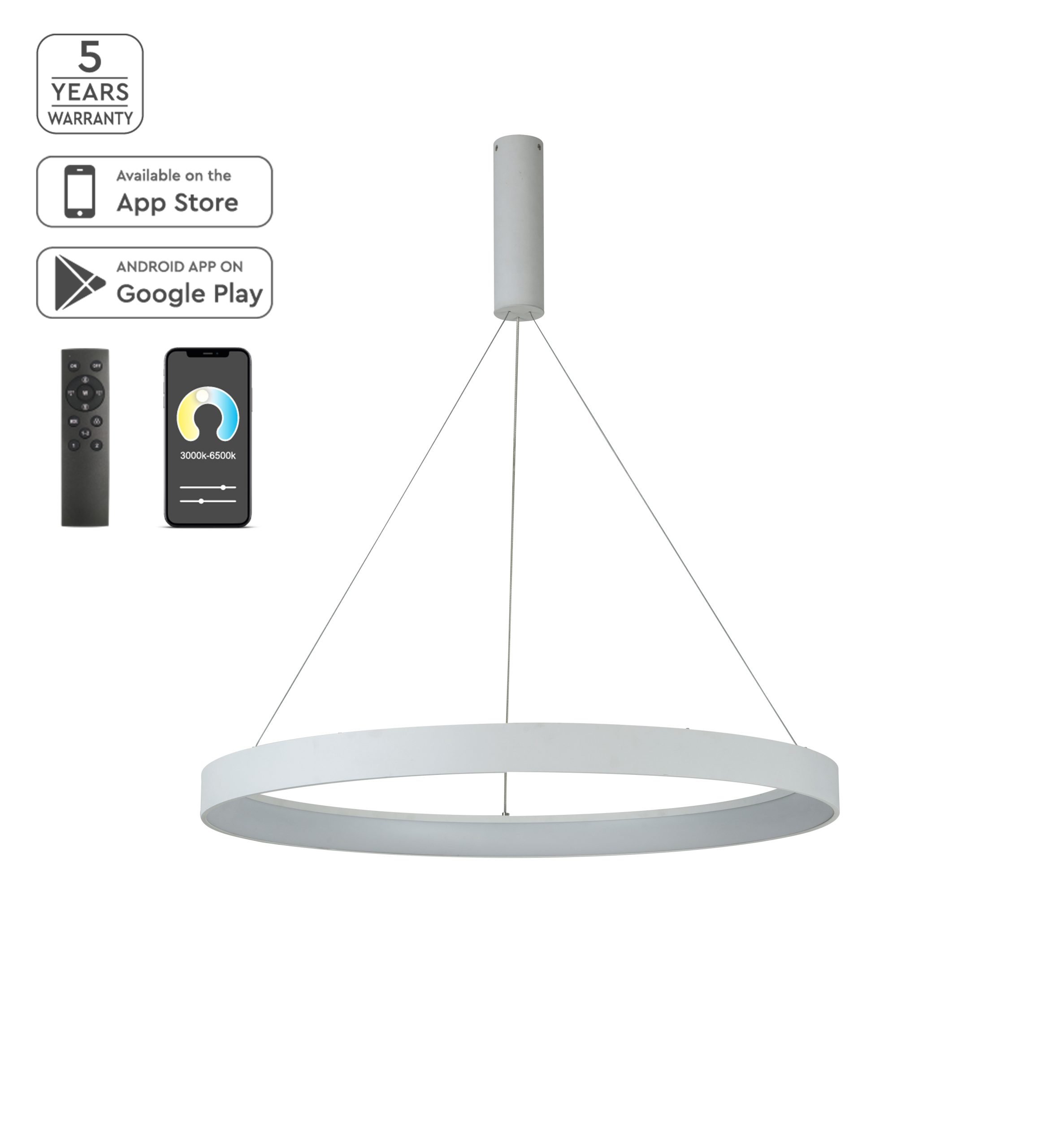 77-8142 SE LED SMART 80 AMAYA PENDANT WHITE Δ5 - Image 1