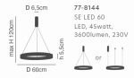 SE LED 60 AMAYA PENDANT NICKEL MAT Ε5 - Image 2