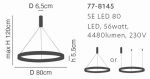 SE LED 80 AMAYA PENDANT NICKEL MAT Ε5 - Image 2