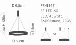 SE LED 60 AMAYA PENDANT GOLD MAT Ε5 - Image 2