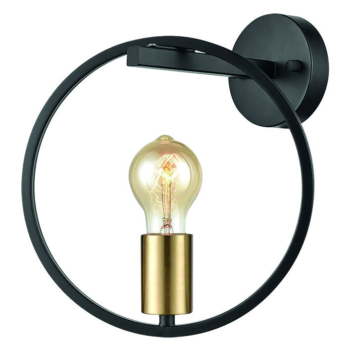 77-8175 KQ 9016-1W HOOP WALL LAMP BLACK & BRUSHED BRASS Γ4 - Image 1