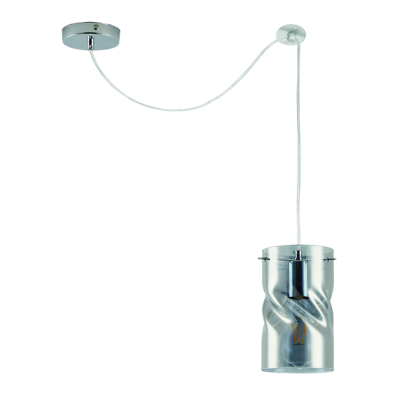 77-8181 KQ S0616-1 TWIST SMOKEY PENDANT GLASS Γ3 - Image 1