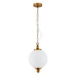 SE21-AB-25 LOCKE ANTIQUE BRASS PENDANT & OPAL GLASS E2