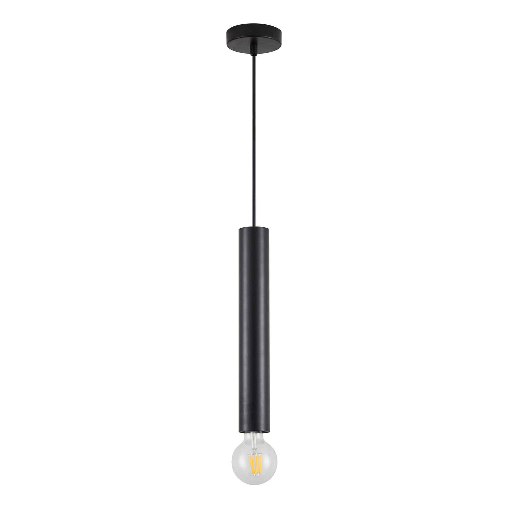 77-8269 SE21-BL-5 ADEPT TUBE BLACK E27 + GU10 PENDANT B1 - Image 1