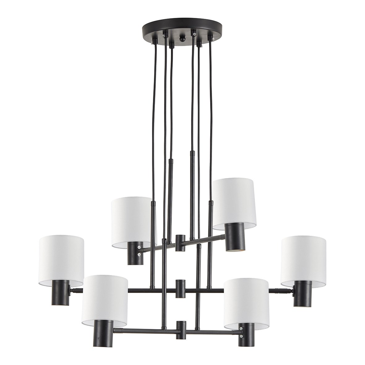77-8295 SE21-BL-100-SH1 ADEPT BLACK PENDANT WHITE SHADE+ - Image 1