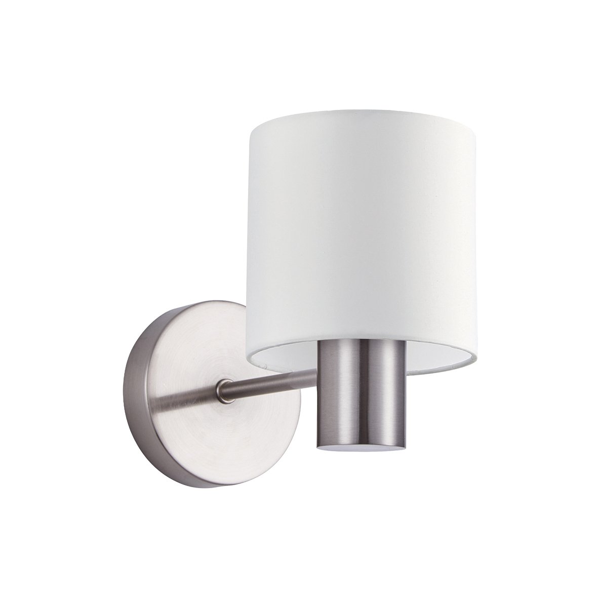 77-8299 SE21-NM-16-SH1 ADEPT NICKEL MATT WALL LAMP WHITE SHADE+ - Image 1