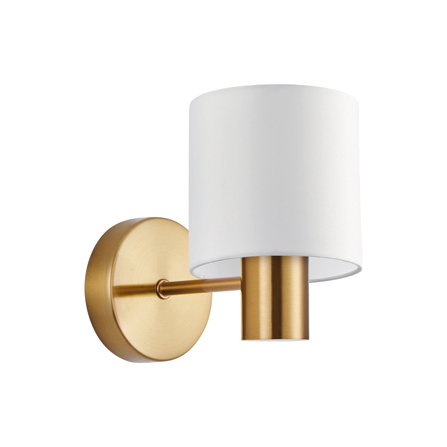 77-8304 SE21-GM-16-SH1 ADEPT GOLD MATT WALL LAMP WHITE SHADE+ - Image 1