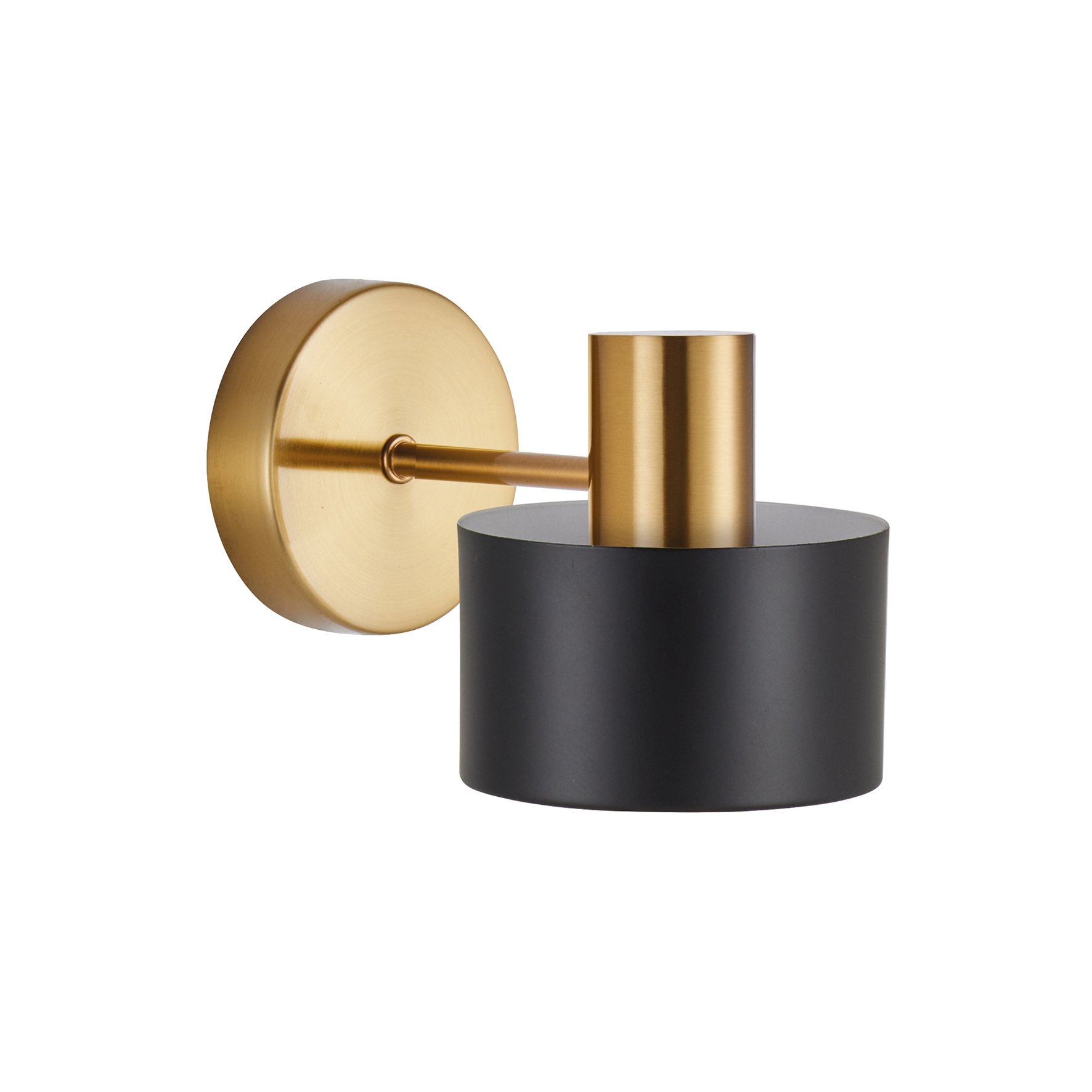 77-8307 SE21-GM-16-MS1 GOLD MATT WALL LAMP BLACK METAL SHADE+ - Image 1